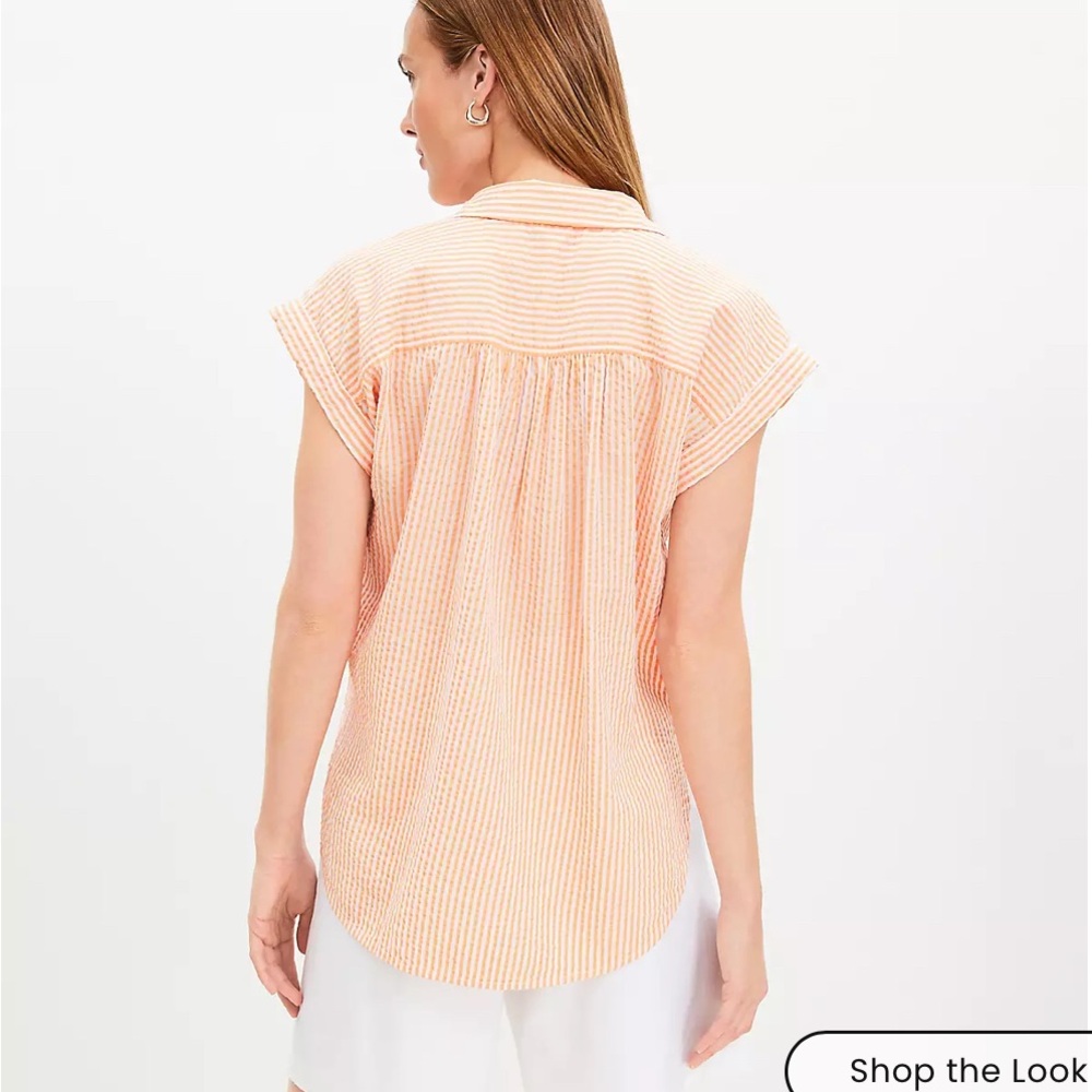 NWT The Loft Textured Stripe Dolman Shirt - Picture 3 of 7